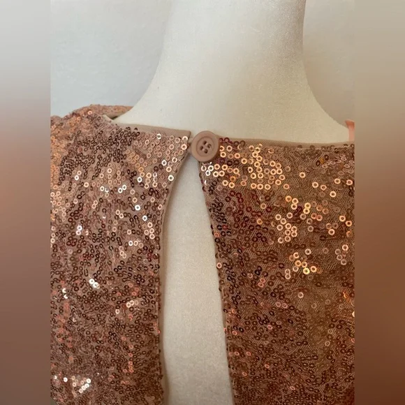 Style of CB Sequin Rose Gold Dress - Picture 6 of 9